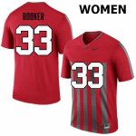 Women's Ohio State Buckeyes #33 Dante Booker Throwback Nike NCAA College Football Jersey Online JJR6344ED